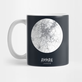 Amman, Jordan City Map - Full Moon Mug